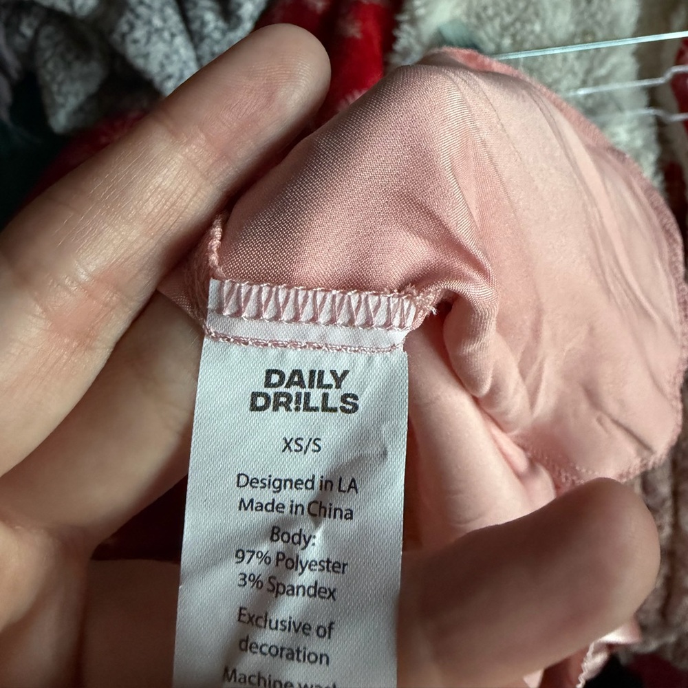 Daily Drills Blush Pink Silk Pants - Picture 3 of 3